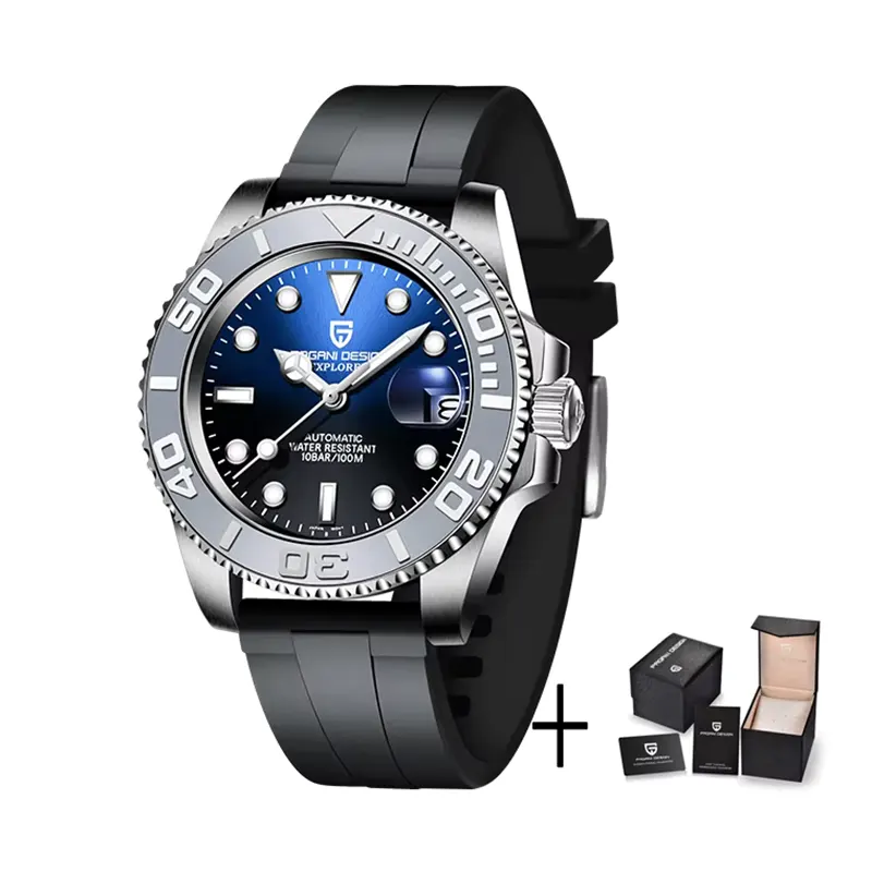 Pagani Design Yachtmaster Black-Blue Dial Men's Watch- PD-1651